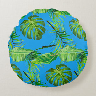 Coussins Ronds Oreiller Rond Jeté - Feuilles Tropicales