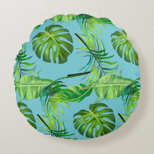 Coussins Ronds Oreiller Rond Jeté - Feuilles Tropicales