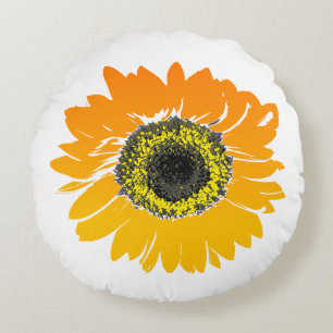 Coussins Ronds Oreiller rond jeté tournesol