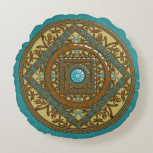 Coussins Ronds Oreiller rond mandala Poissons