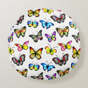 Coussins Ronds Oreiller Rond Moderne à Motif Papillon