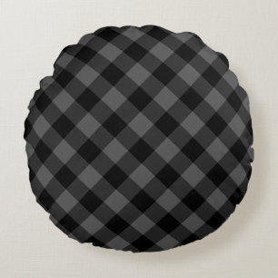 Coussins Ronds Oreiller rond noir et gris