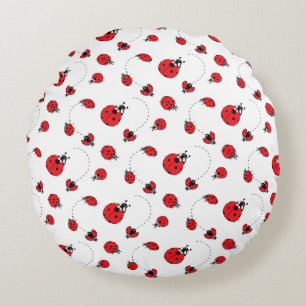 Coussins Ronds Oreiller rond pour la nurserie coccinelle