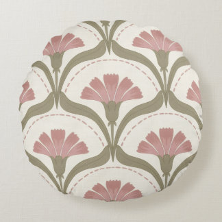 Coussins Ronds Oreiller rond sage et rose