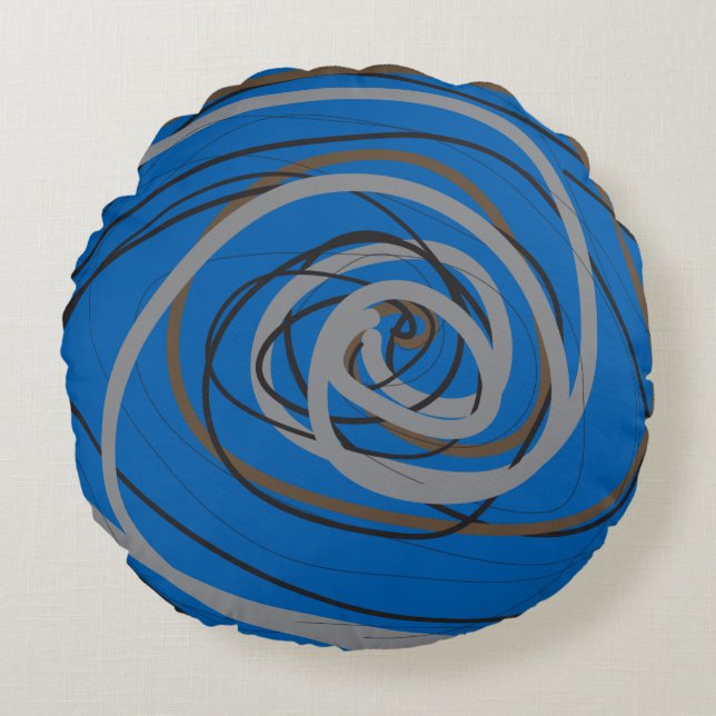 Coussins Ronds Oreiller rond SPIRAL BLEU (Devant)