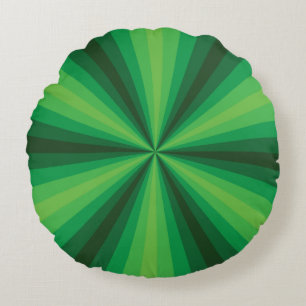Coussins Ronds Oreiller rond vert illusion optique