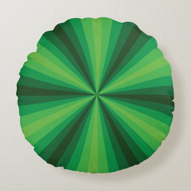 Coussins Ronds Oreiller rond vert illusion optique (Devant)