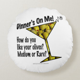 COUSSINS RONDS OREILLER RONDE - OLIVES DE MARTINI MOYENNES OU RAR