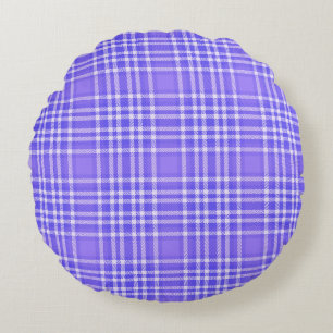 Coussins Ronds Oreiller simple à lancer rond Plaid Purple