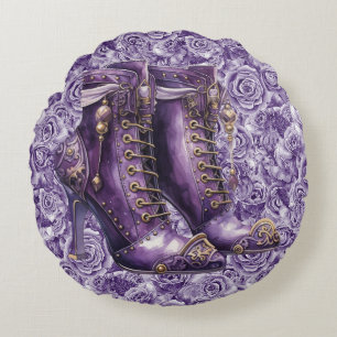 Coussins Ronds Oreiller vibrant rose violet Sreanpunk amour