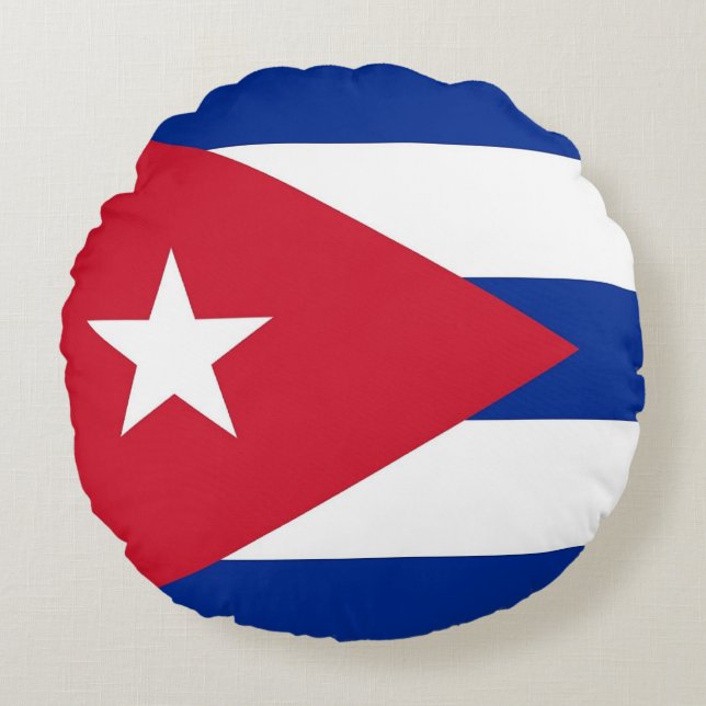 Coussins Ronds Oreillers à lancer rond avec drapeau de Cuba (Devant)