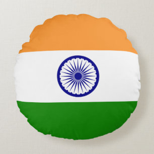 Coussins Ronds Oreillers à lancer rond avec drapeau de l'Inde