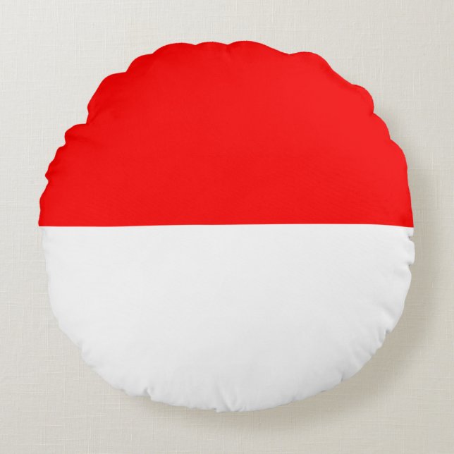 Coussins Ronds Oreillers à lancer rond avec drapeau d'Indonésie (Devant)