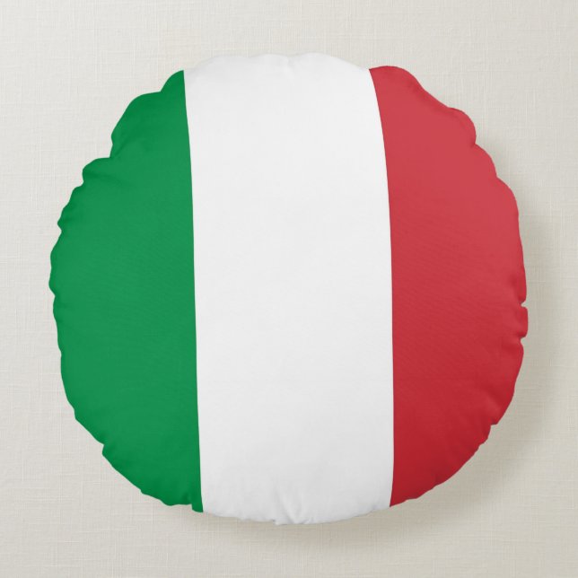 Coussins Ronds Oreillers à lancer rond avec drapeau d'Italie (Devant)