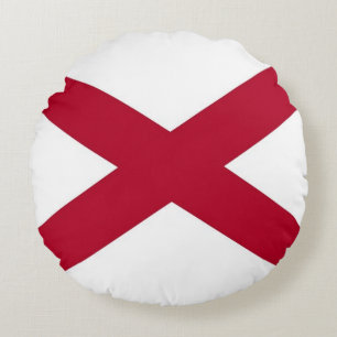 Coussins Ronds Oreillers à lancer rond avec le drapeau de l'Alaba