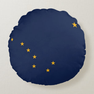 Coussins Ronds Oreillers à lancer rond avec le drapeau de l'Alask