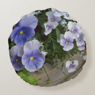 Coussins Ronds Oreillers de jardin floraux violets et pensées vio