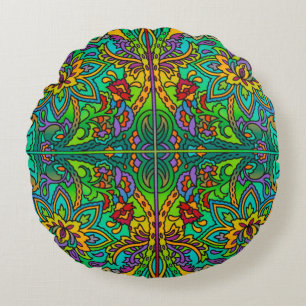 Coussins Ronds Oriental Motif Aquarelle V + vos idées