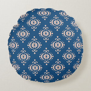 Coussins Ronds Ornement damassé Ikat Géométrique