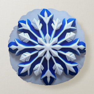 Coussins Ronds Ornement Flocon de Neige Détaille