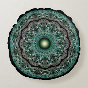 Coussins Ronds Ornement fractal floral