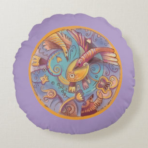 Coussins Ronds ornemental fleuri