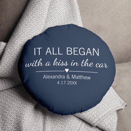 Coussins Ronds Où tout a commencé Couples de la Saint-Valentin Ro