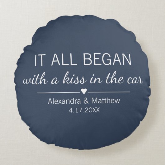 Coussins Ronds Où tout a commencé Saint-Valentin couples romantiq (Devant)