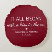 Coussins Ronds Où tout a commencé Saint-Valentin couples romantiq (Devant)