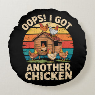 Coussins Ronds Oups, j'ai un autre propriétaire de poulet éleveur