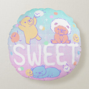 Coussins Ronds Ours doux avec monstres en luffy