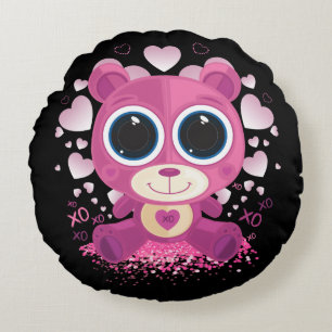 Coussins Ronds Ours en peluche de la Saint-Valentin