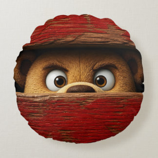 Coussins Ronds Ours en peluche drôle 