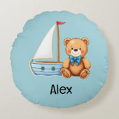 Coussins Ronds Ours en peluche nautique (Devant)
