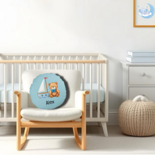 Coussins Ronds Ours en peluche nautique
