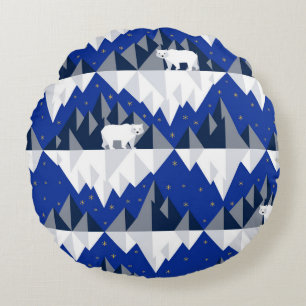 Coussins Ronds Ours polaire sur Iceberg Motif sans couture.