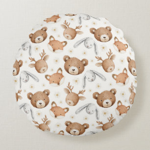 Coussins Ronds Ours Renards Lapins Cerfs