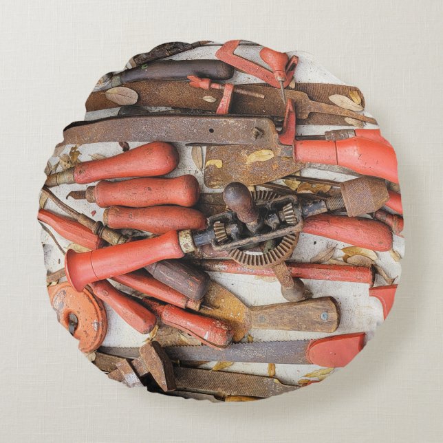 Coussins Ronds Outils Outil Russe antique Red Man (Devant)