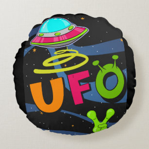 Coussins Ronds ovni sur l'espace dit bonjour