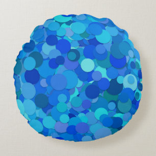 Coussins Ronds Paillettes Bleu Turquoise