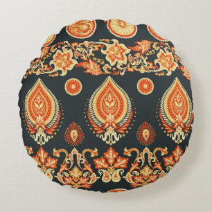 Coussins Ronds Paisley Floral Motif ethnique orientale. Un
