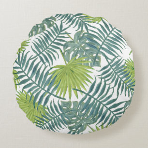 Coussins Ronds Palm Tree Fronds Peinture hawaïenne