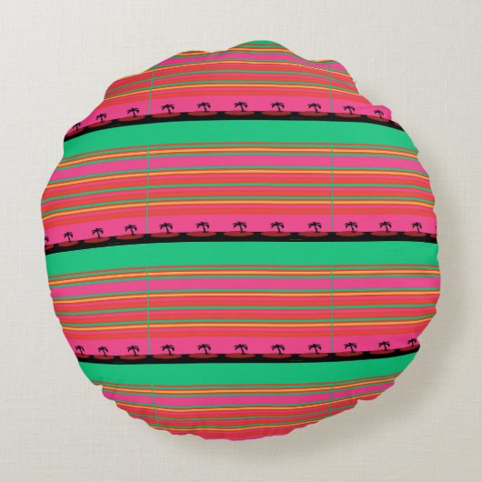 Coussins Ronds Palmier Exotiques (Dos)