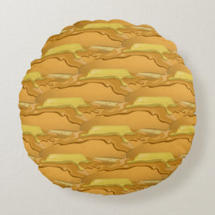 Coussins Ronds Pancake et sirop d'érable mignon