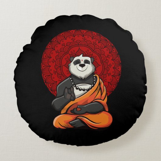Coussins Ronds Panda Bear Zen Yoga méditation Bouddha (Devant)