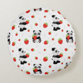 Coussins Ronds Panda fofo com morango (Dos)