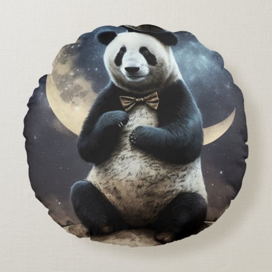 Coussins Ronds Panda Lune (Devant)
