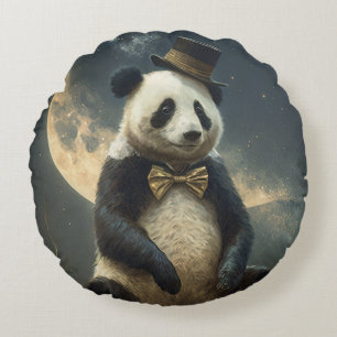 Coussins Ronds Panda Lune Vintage