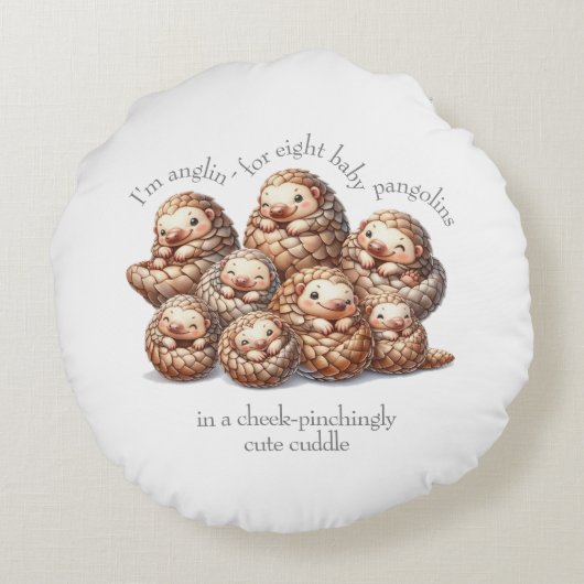 Coussins Ronds Pangolins adorables pour 8 Pangolins mignons (Dos)