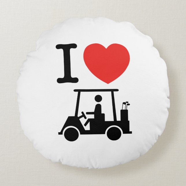 Coussins Ronds Panier de golf I Heart (Love) (Devant)
